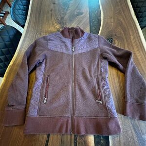 Marmot Brown Bomber Jacket with Standing Collar and Long Sleeves